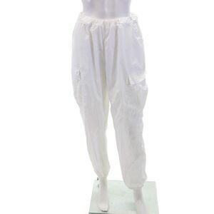 Riley Womens Stretch Cargo High-Waisted Tapered Casual Pants White Size L